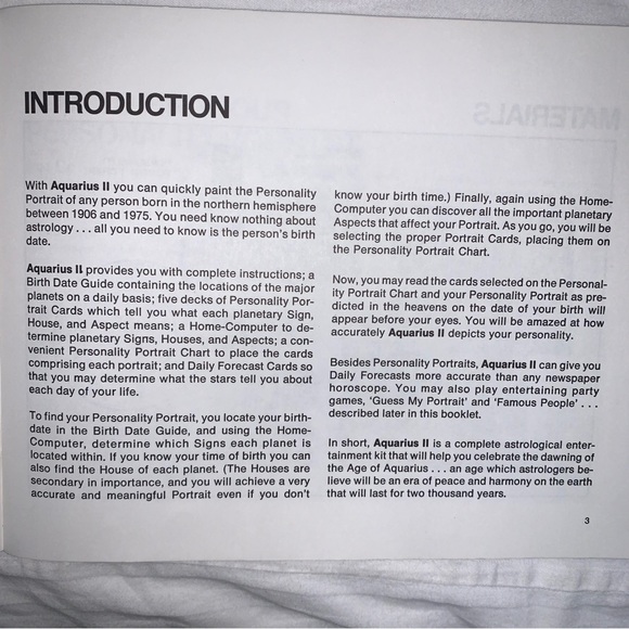 *ULTRA RARE* Vintage Aquarius Horoscope Kitsch Home Computer Astrology Kit 1970s - Picture 5 of 10